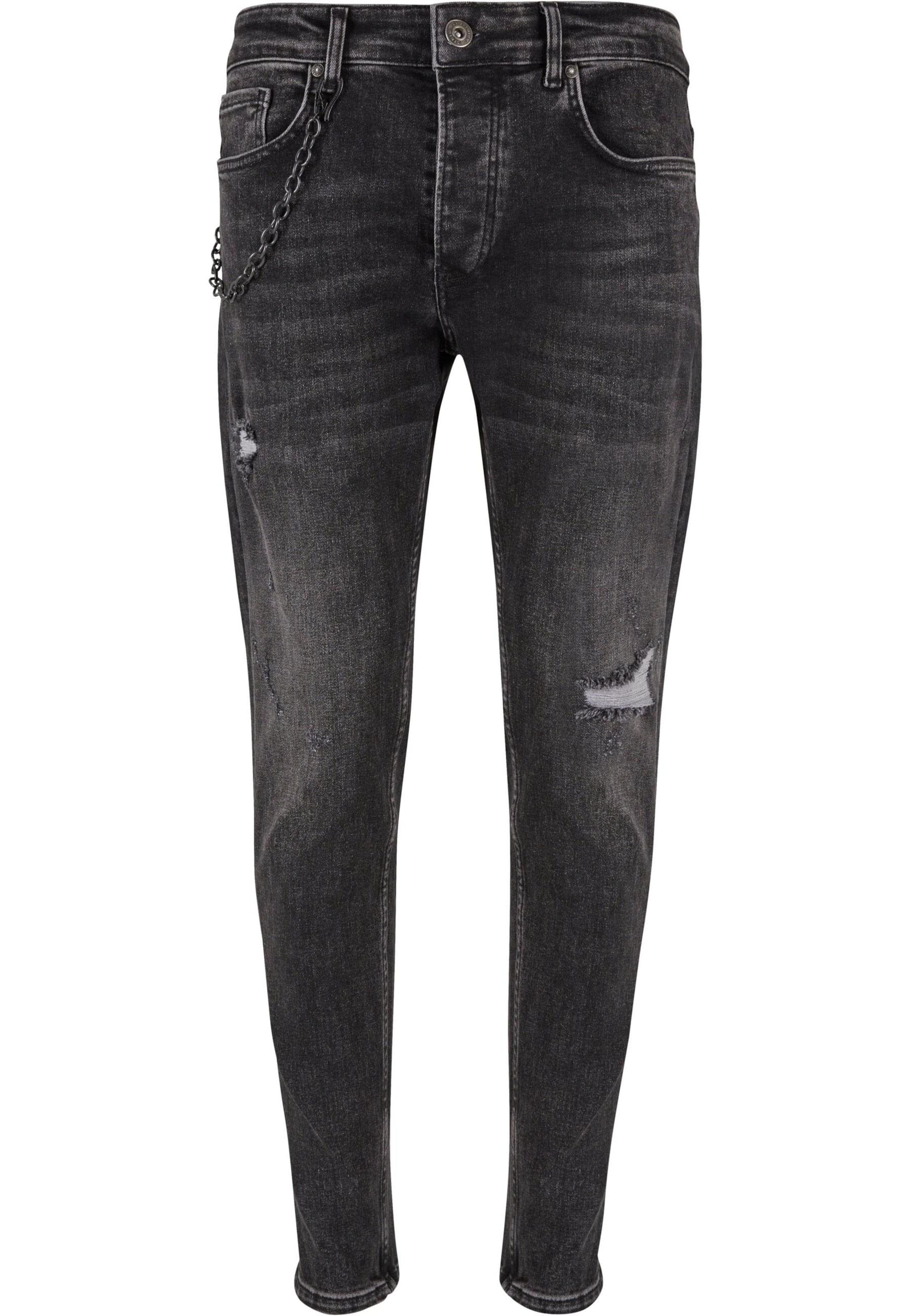 2Y Premium Slimfit Jeans in Zwart: voorkant