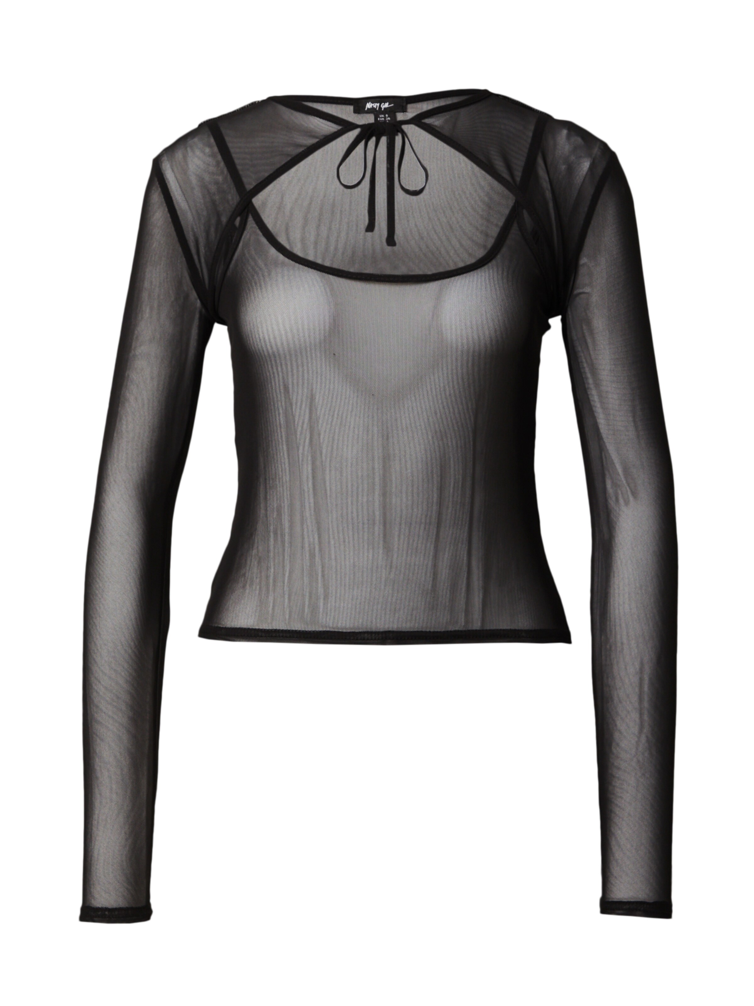 Nasty Gal Shirt in Zwart: voorkant