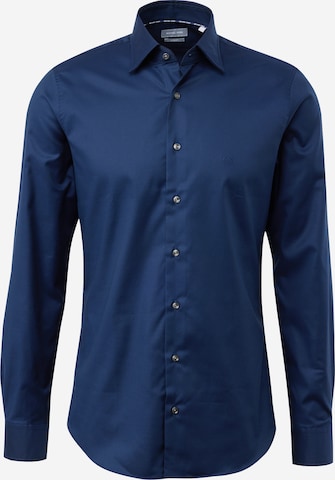 Michael Kors - Ajuste estrecho Camisa en azul: frente