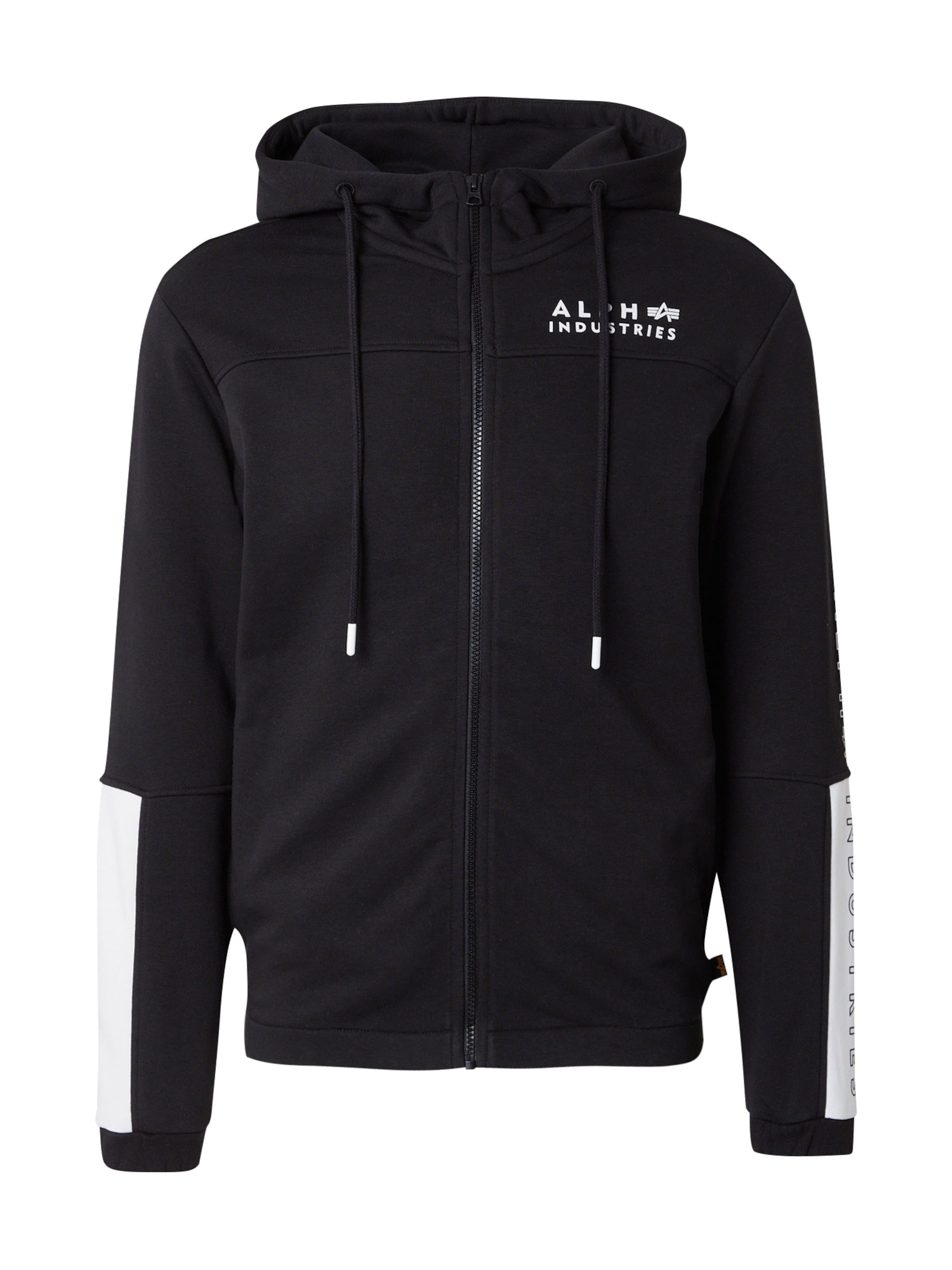 ALPHA INDUSTRIES - Casaco em moletão em preto: frente