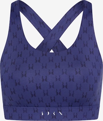 Born Living Yoga Sporttop ' Monogram ' in Blauw: voorkant