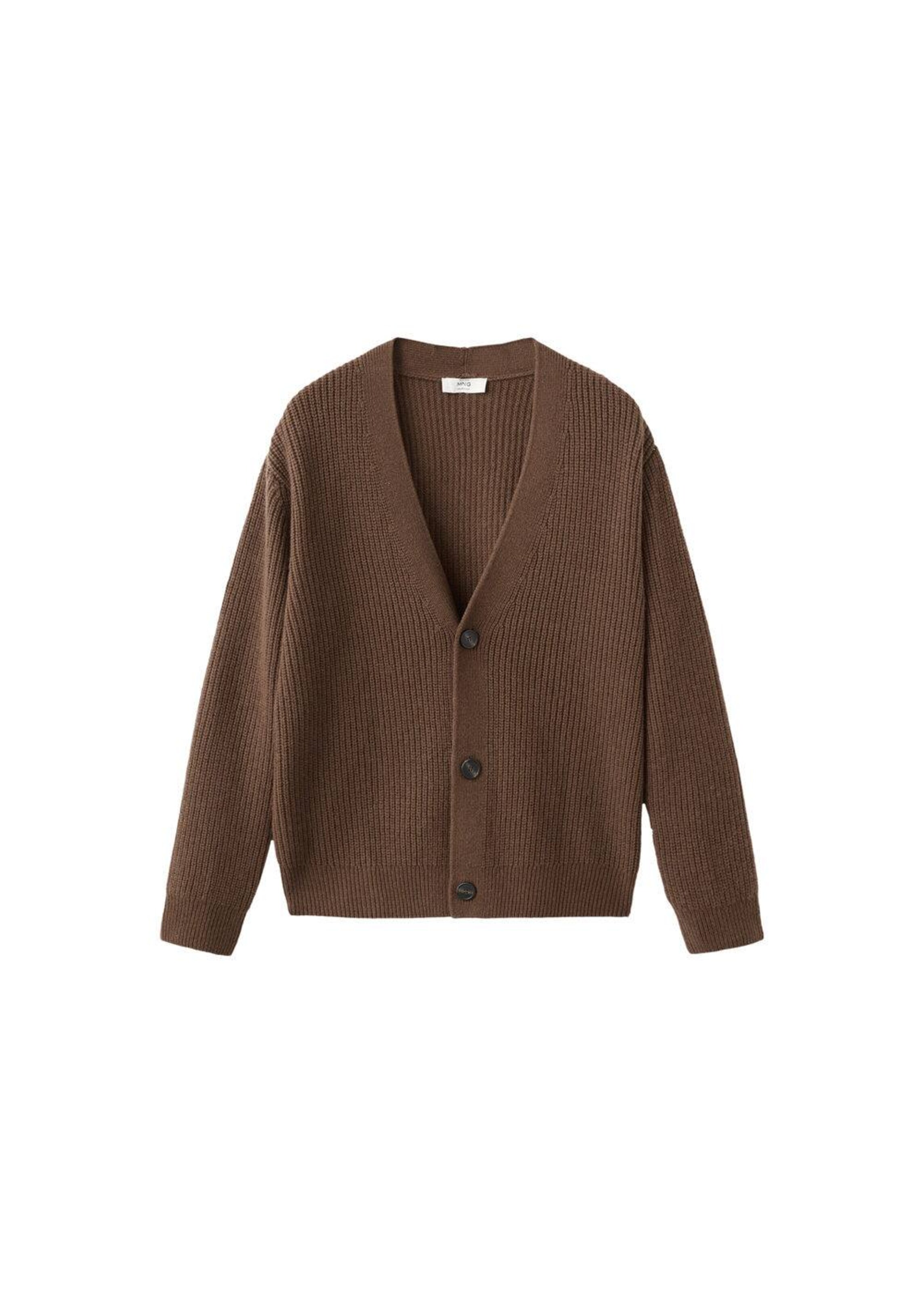 MANGO MAN Strickjacke 'Milano' in Braun: Vorderseite