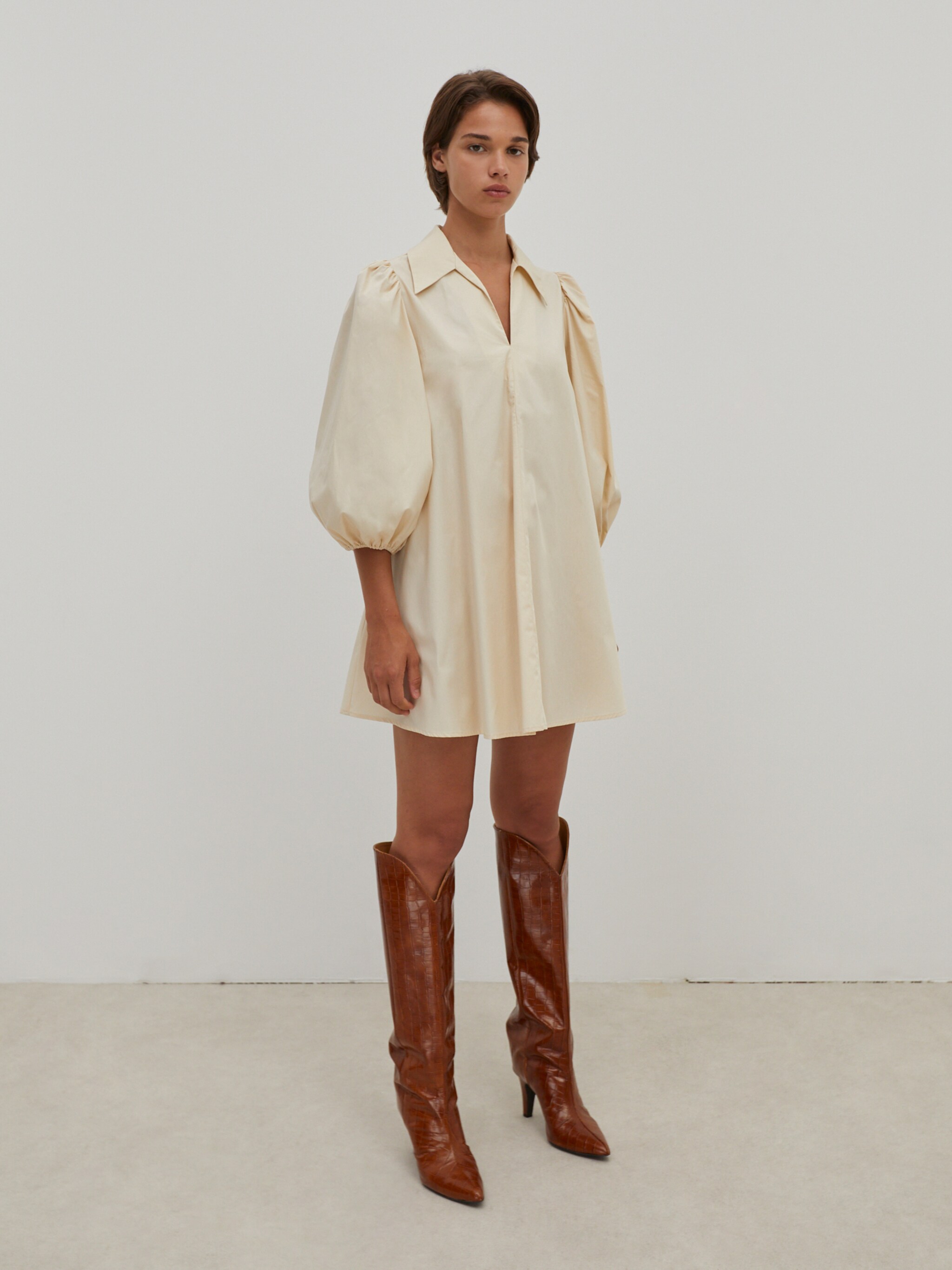 EDITED Producten Blousejurk 'Thanya' Beige