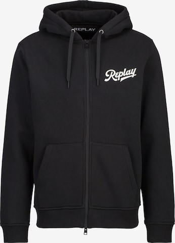 REPLAY Sweatvest in Zwart: voorkant