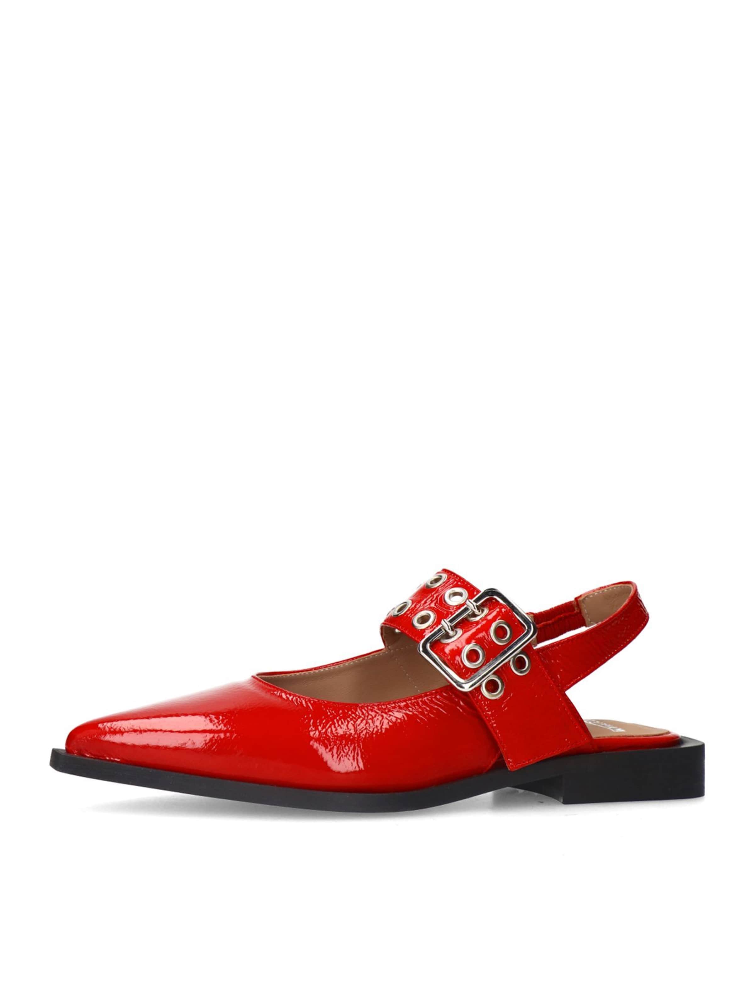 MANFIELD Ballerina met riempjes in Rood: voorkant