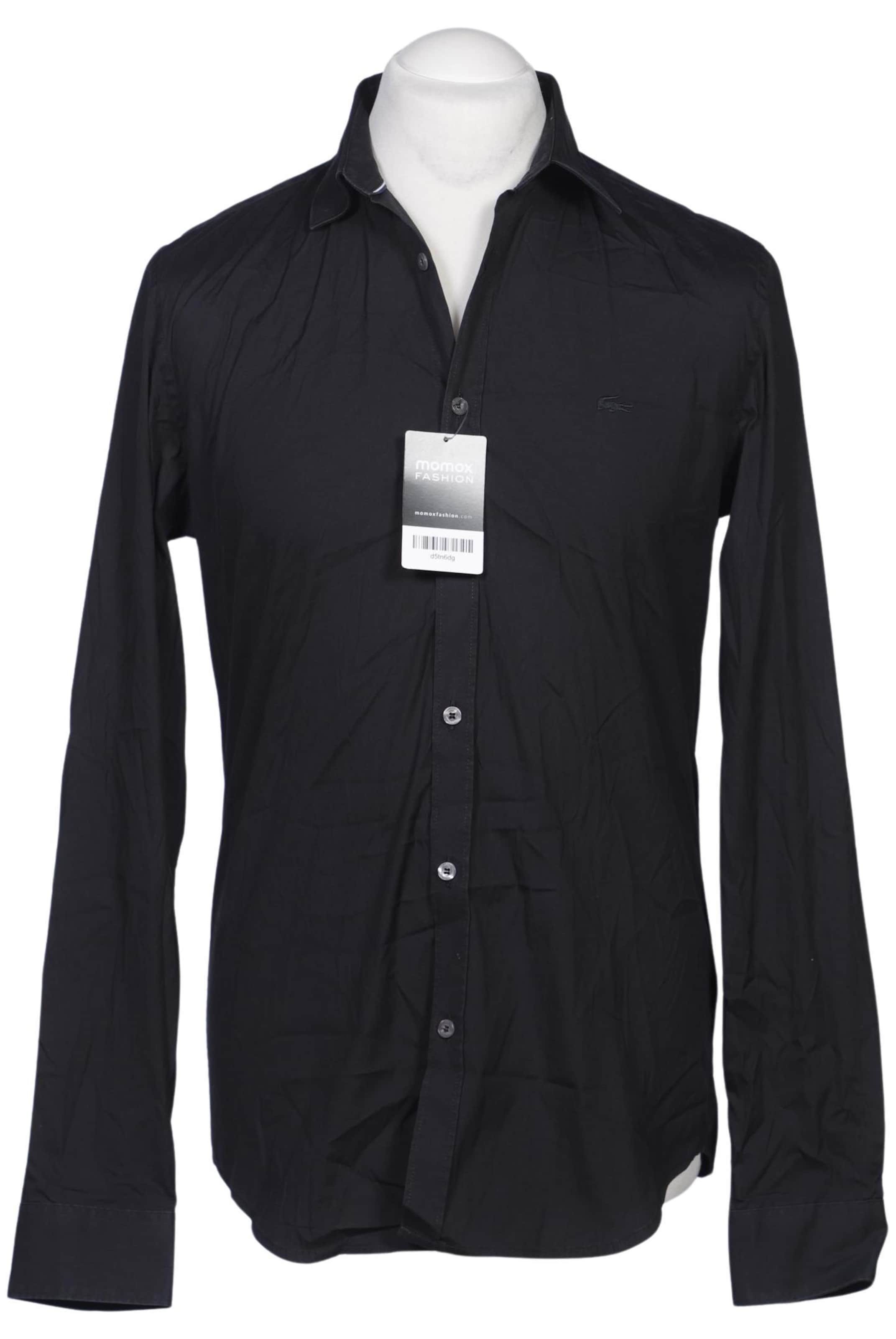 LACOSTE Button Up Shirt in M in Black: front