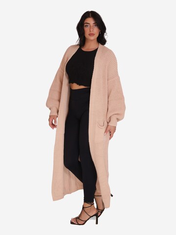 Elara Gebreide mantel in Roze