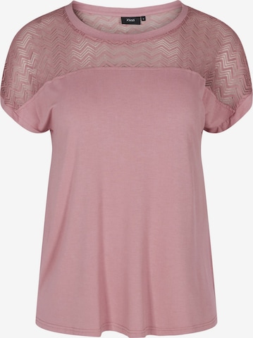 Zizzi Shirt 'Eraina' in Roze: voorkant