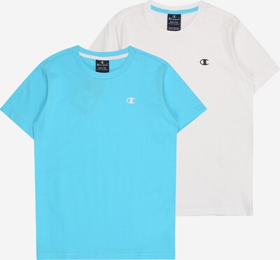 Champion Authentic Athletic Apparel T-Shirt en bleu ciel / noir / blanc, Vue avec produit