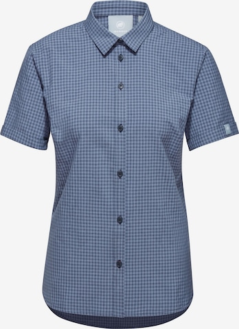 MAMMUT Athletic Button Up Shirt 'Aada' in Blue: front