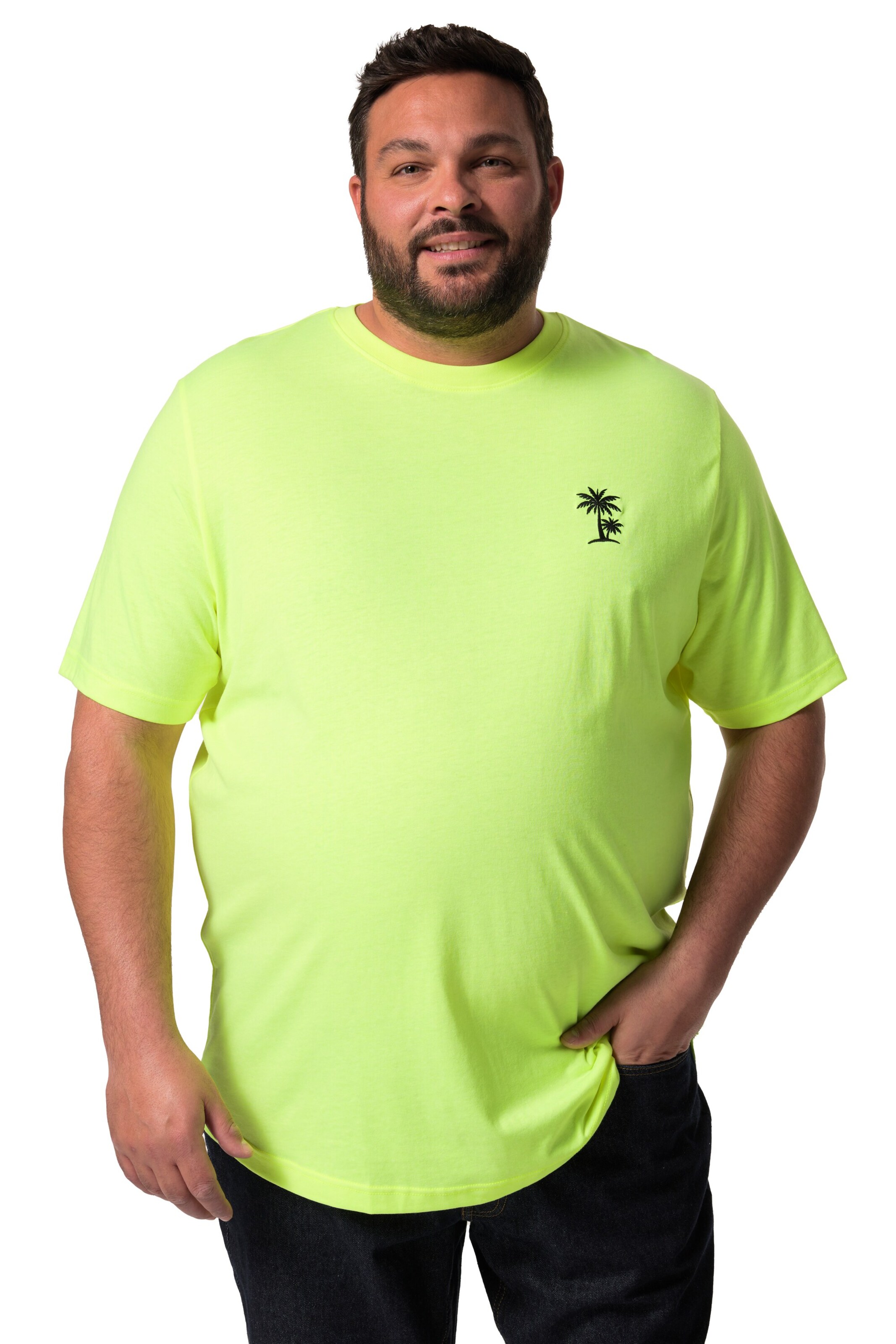 Men Plus Shirt in Yellow: front
