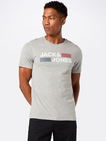 JACK & JONES Shirt 'Corp' in Grey: front