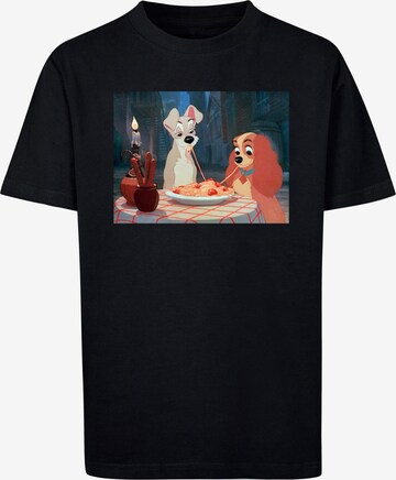 ABSOLUTE CULT T-Shirt 'Lady And The Tramp - Spaghetti Photo' in Schwarz: predná strana