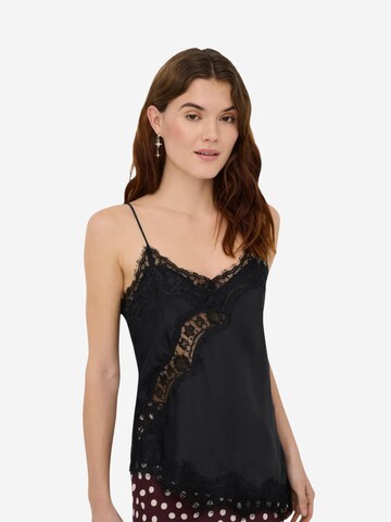 Top 'JDYFIFI S/L ASYM LACE SINGLET WVN NOOS 15379243' di Jaqueline de Yong in nero: frontale