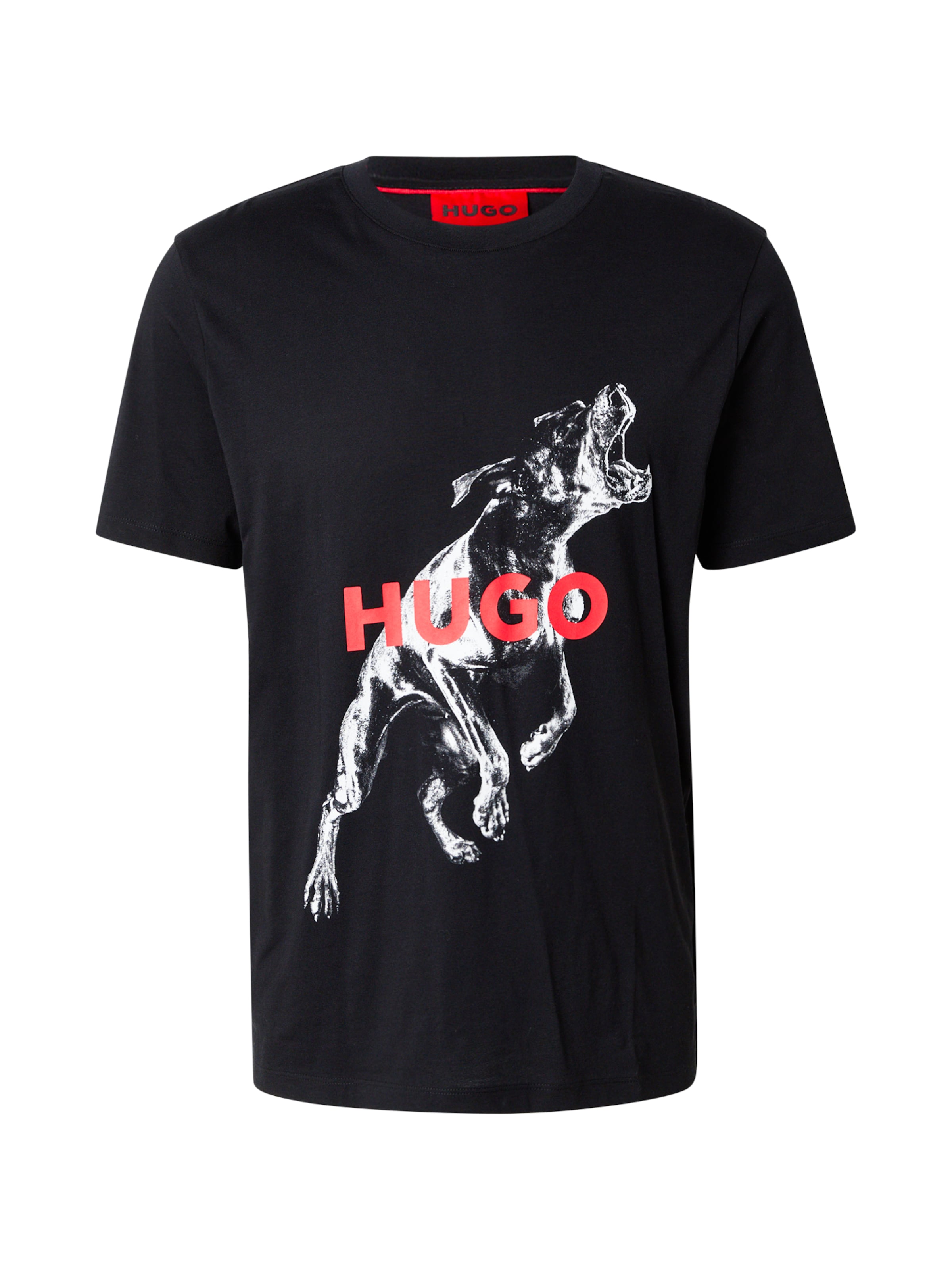 HUGO Majica 'Deyladec' | črna barva: sprednja stran