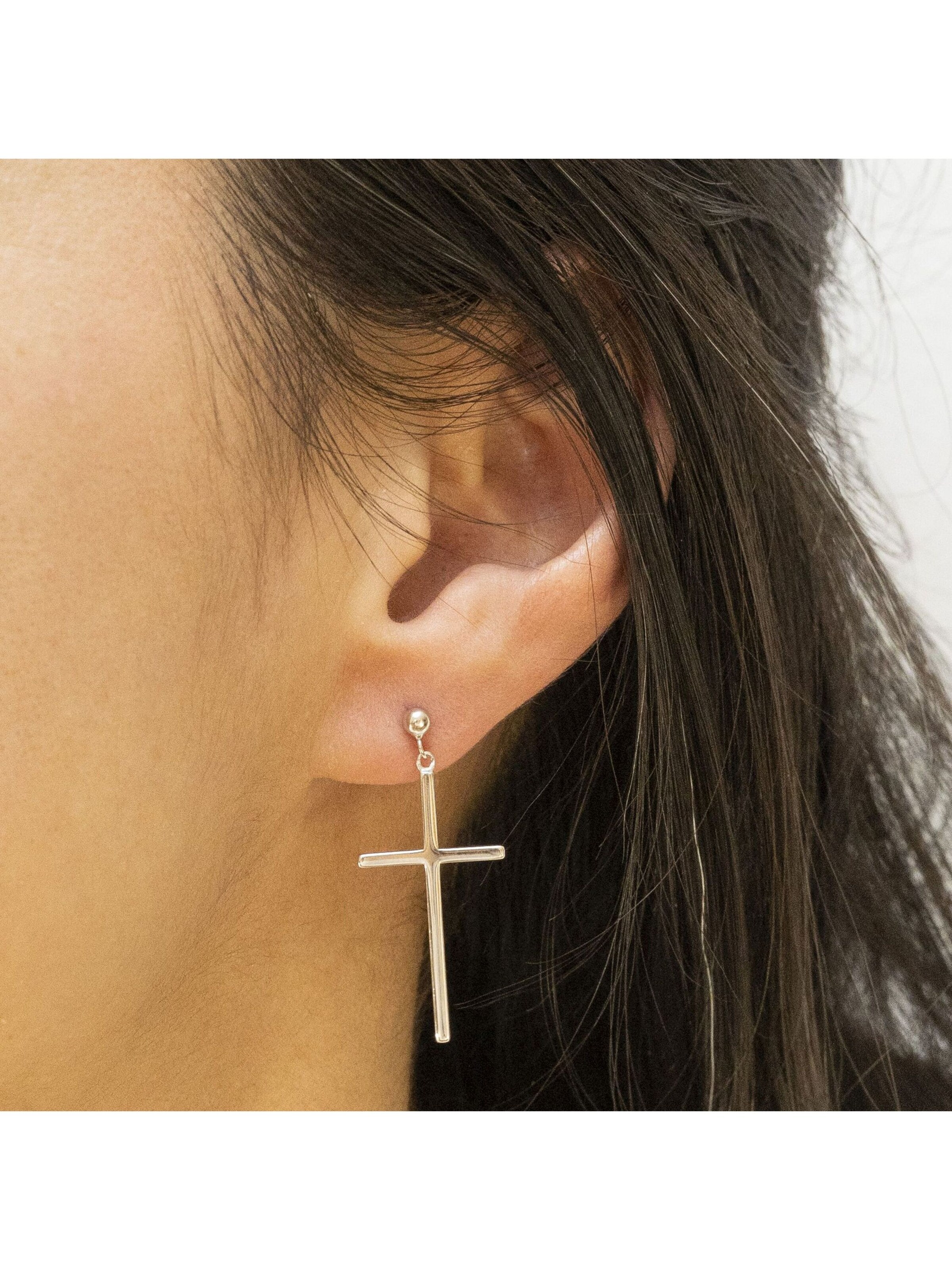Boucles d'oreilles Zeeme en blanc : devant