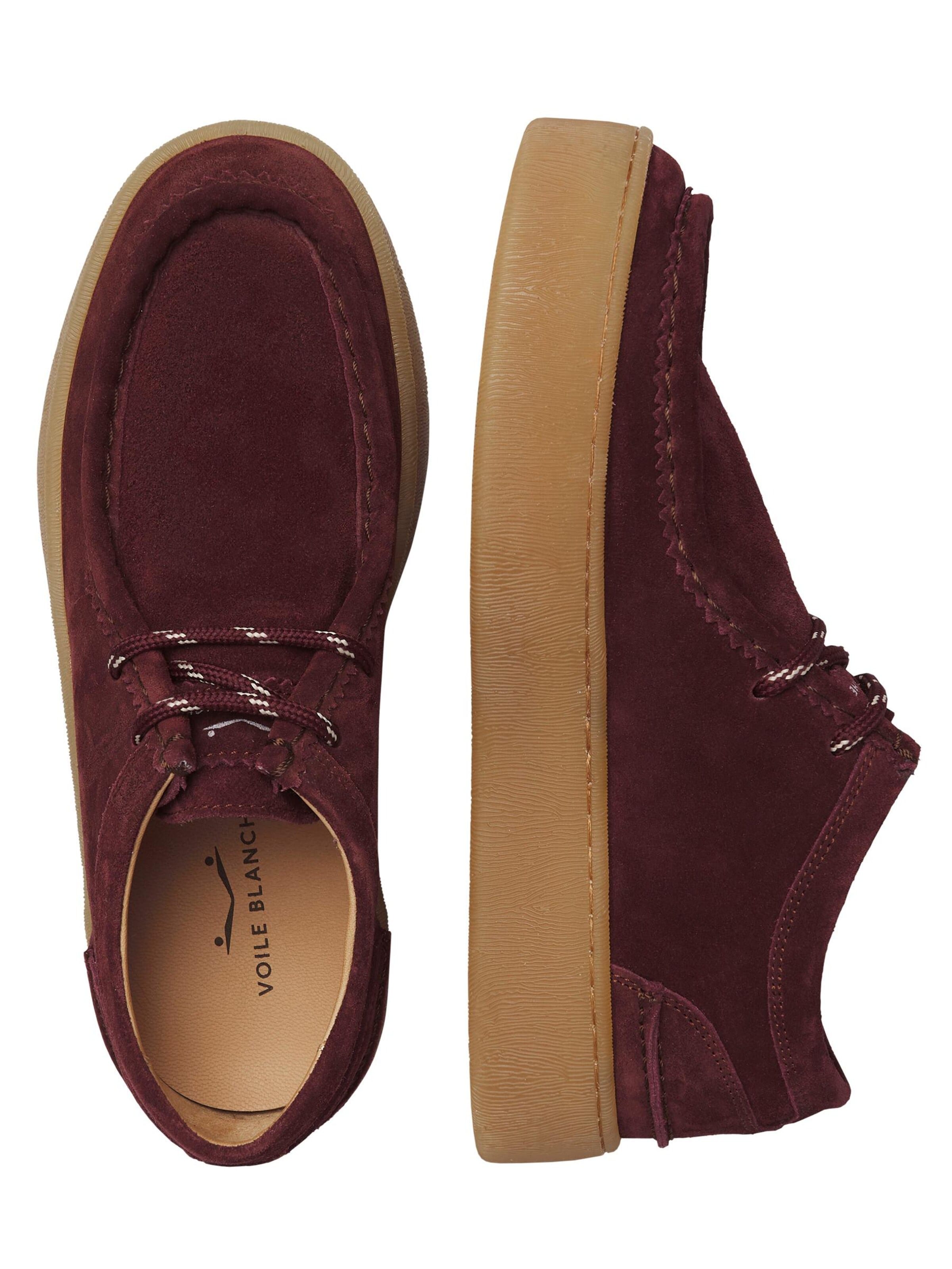 Chaussure à lacets 'JANETTE' Voile blanche en rouge