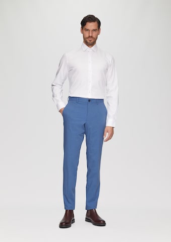 s.Oliver BLACK LABEL Slim fit Trousers with creases in Blue