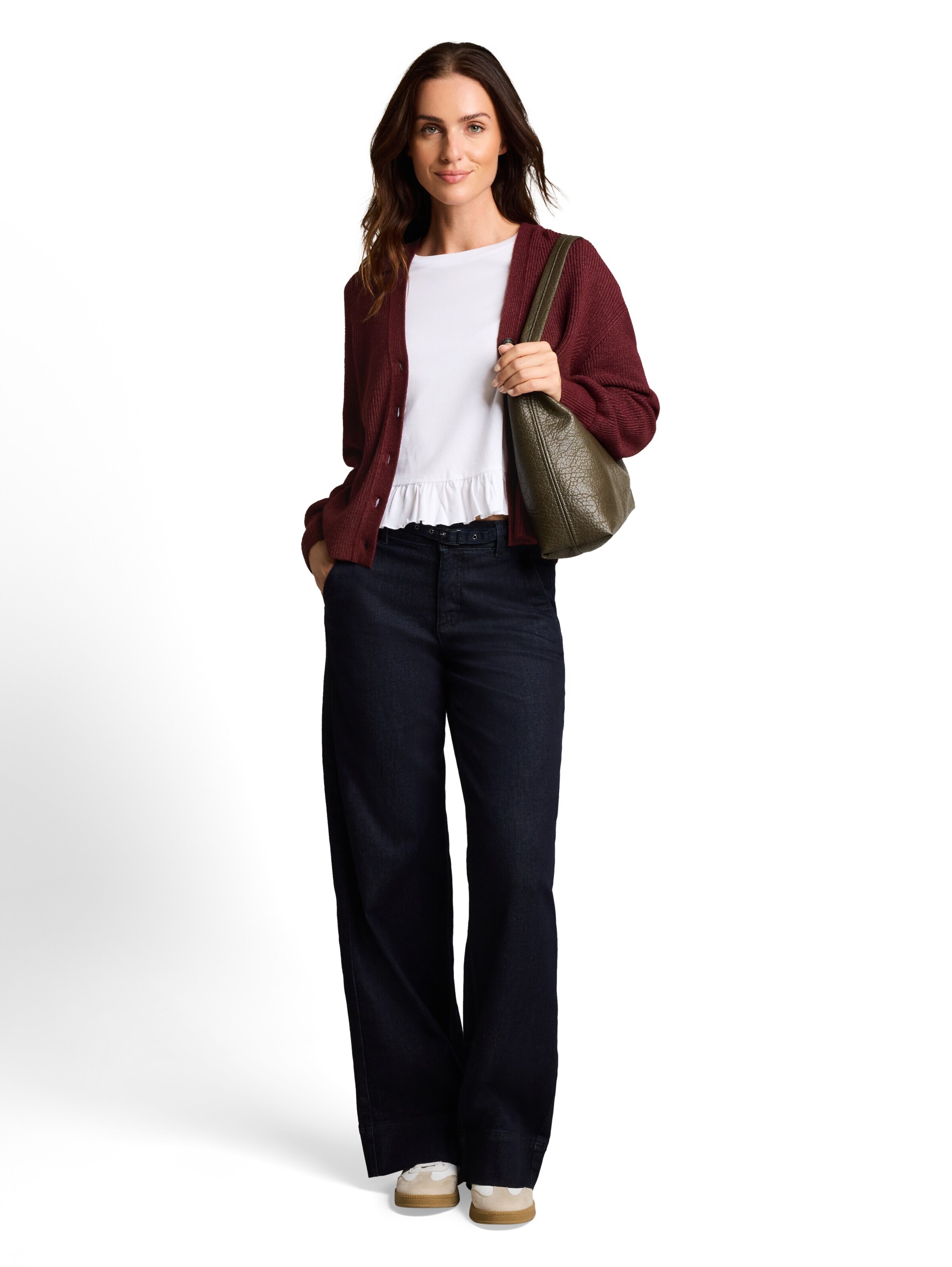 TOM TAILOR Knit Cardigan in Red