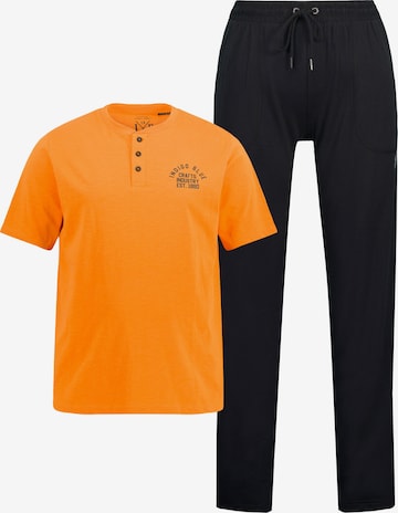 JP1880 Long Pajamas in Orange: front