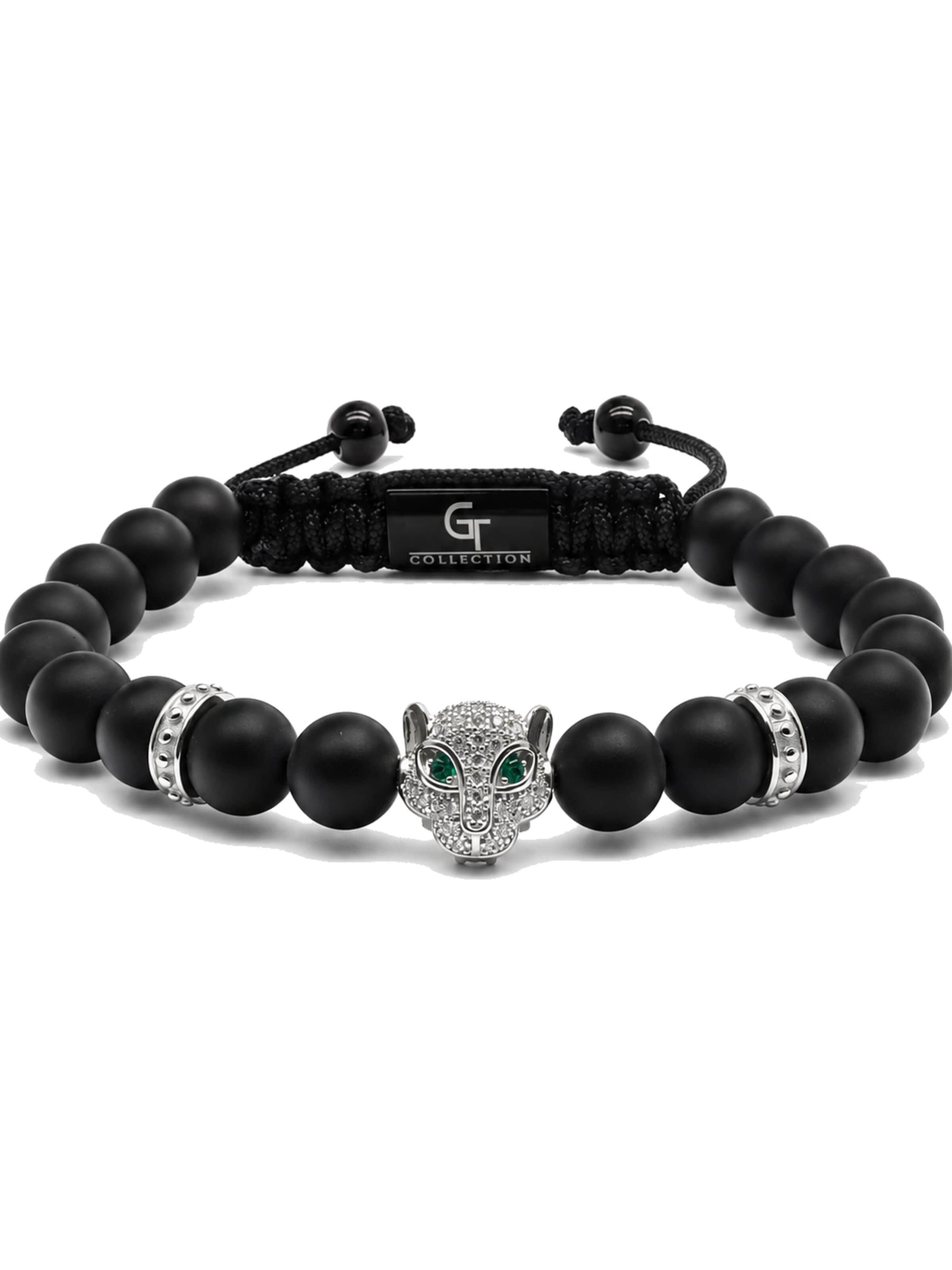 GT Collection Bransoletka 'LEOPARD' w kolorze czarny: przód