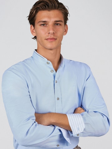 SPIETH & WENSKY Slim fit Klederdracht overhemd 'Hilko' in Blauw