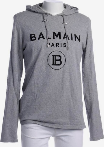 Balmain Sweatshirt & Zip-Up Hoodie in XS in Grey: front