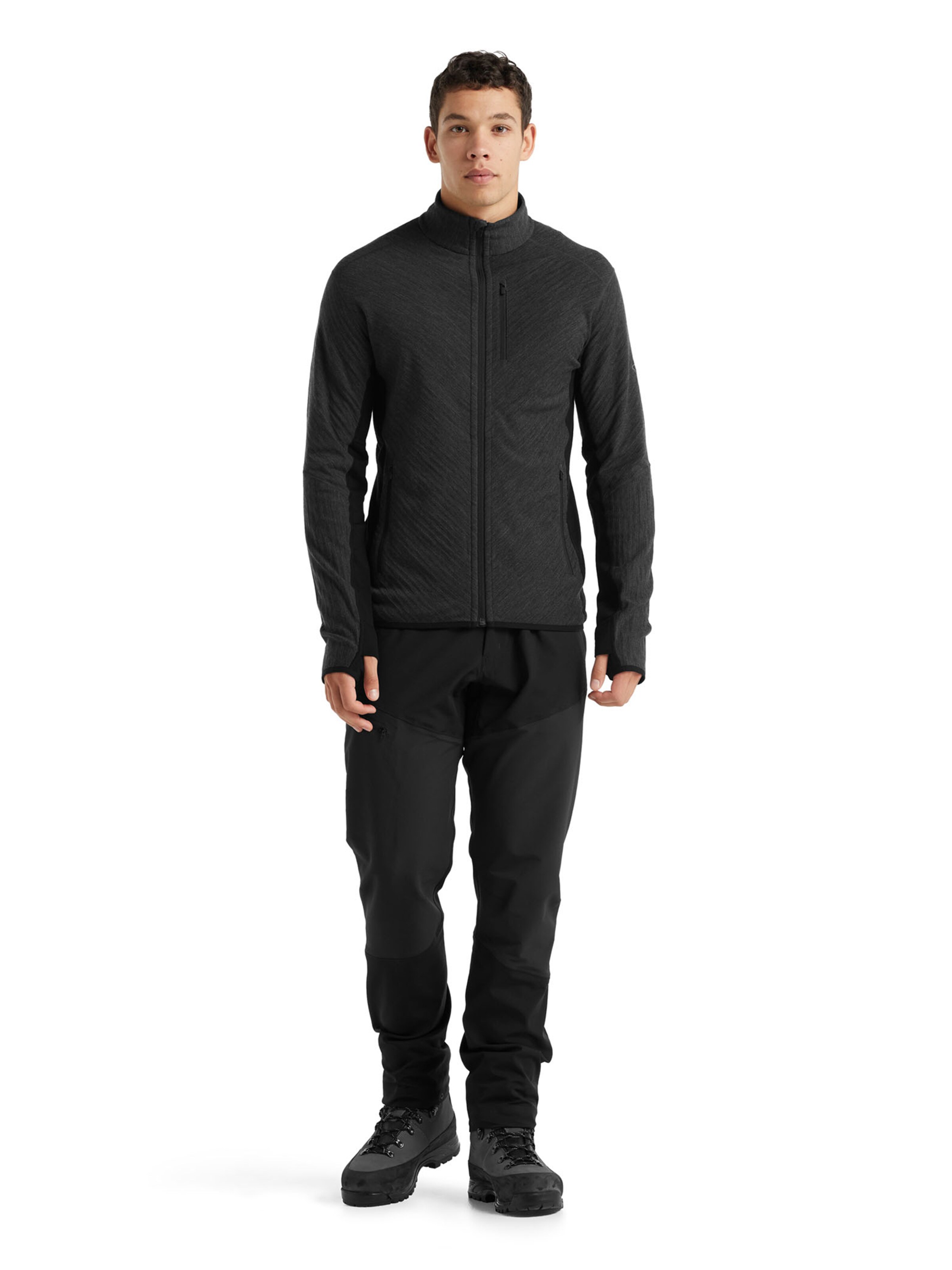 ICEBREAKER Athletic Fleece Jacket 'Descender' in Grey