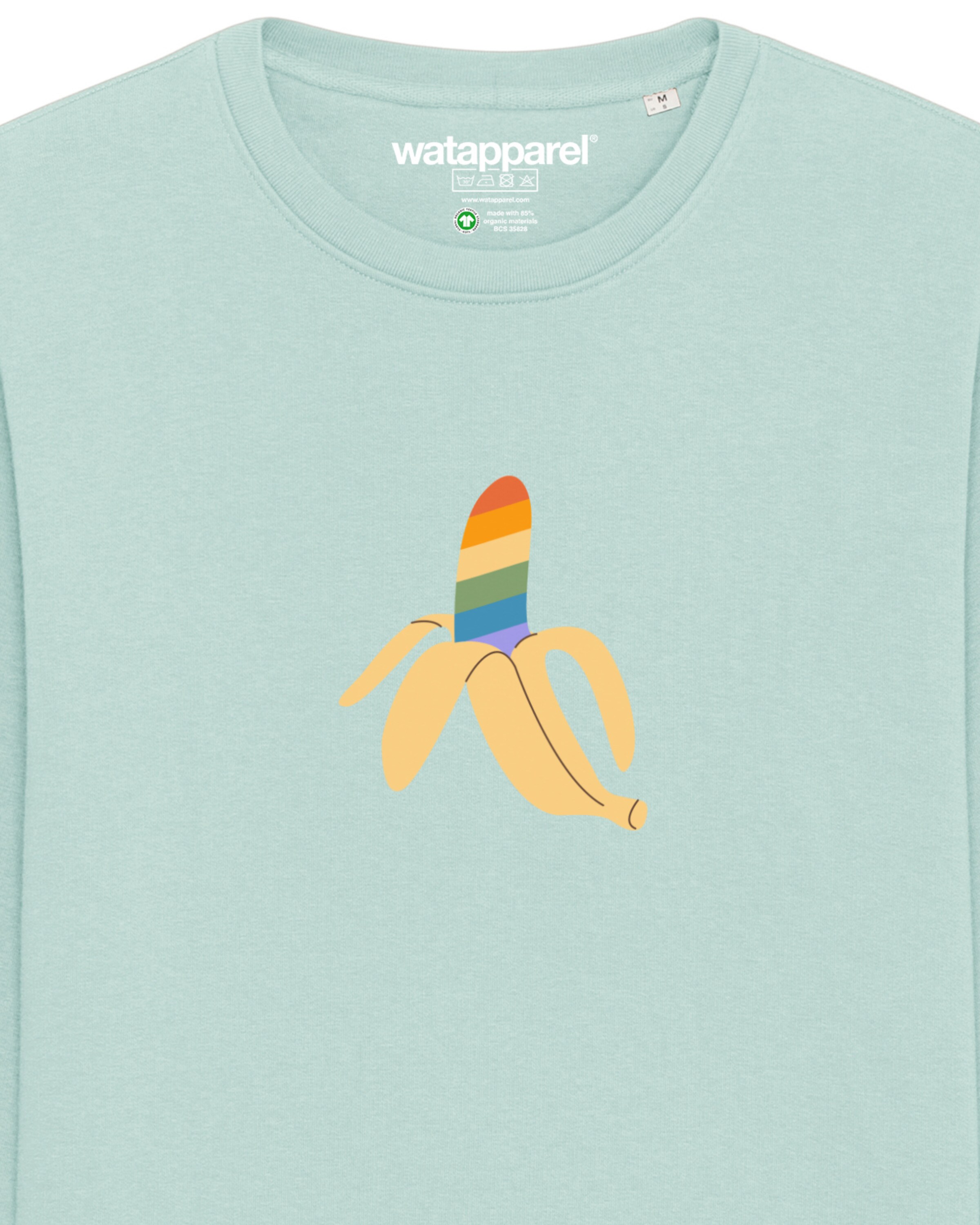 Watapparel Sweatshirt ' Rainbow Banana ' in Blauw