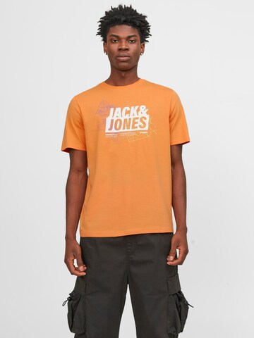 JACK & JONES Shirt 'MAP' in Orange: front