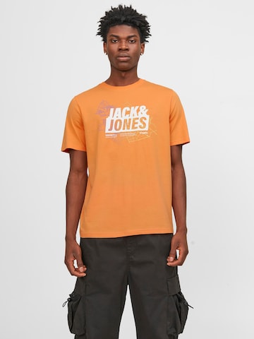 JACK & JONES Футболка 'MAP' в Оранжевый: спереди