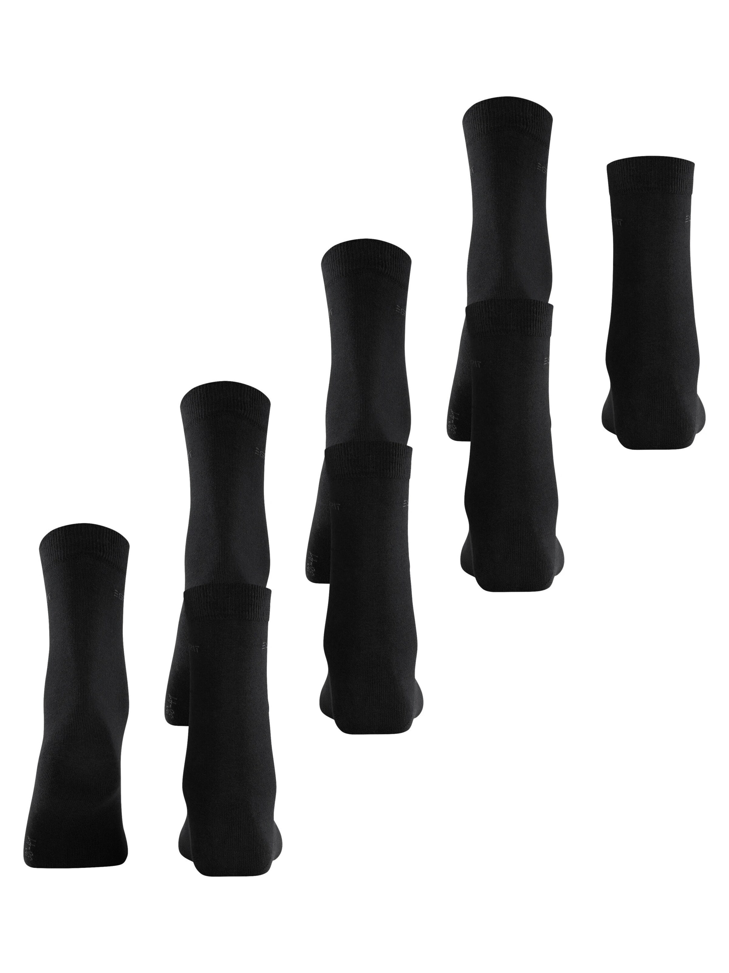 ESPRIT Socken 'Solid 4-Pack'‌ in Schwarz
