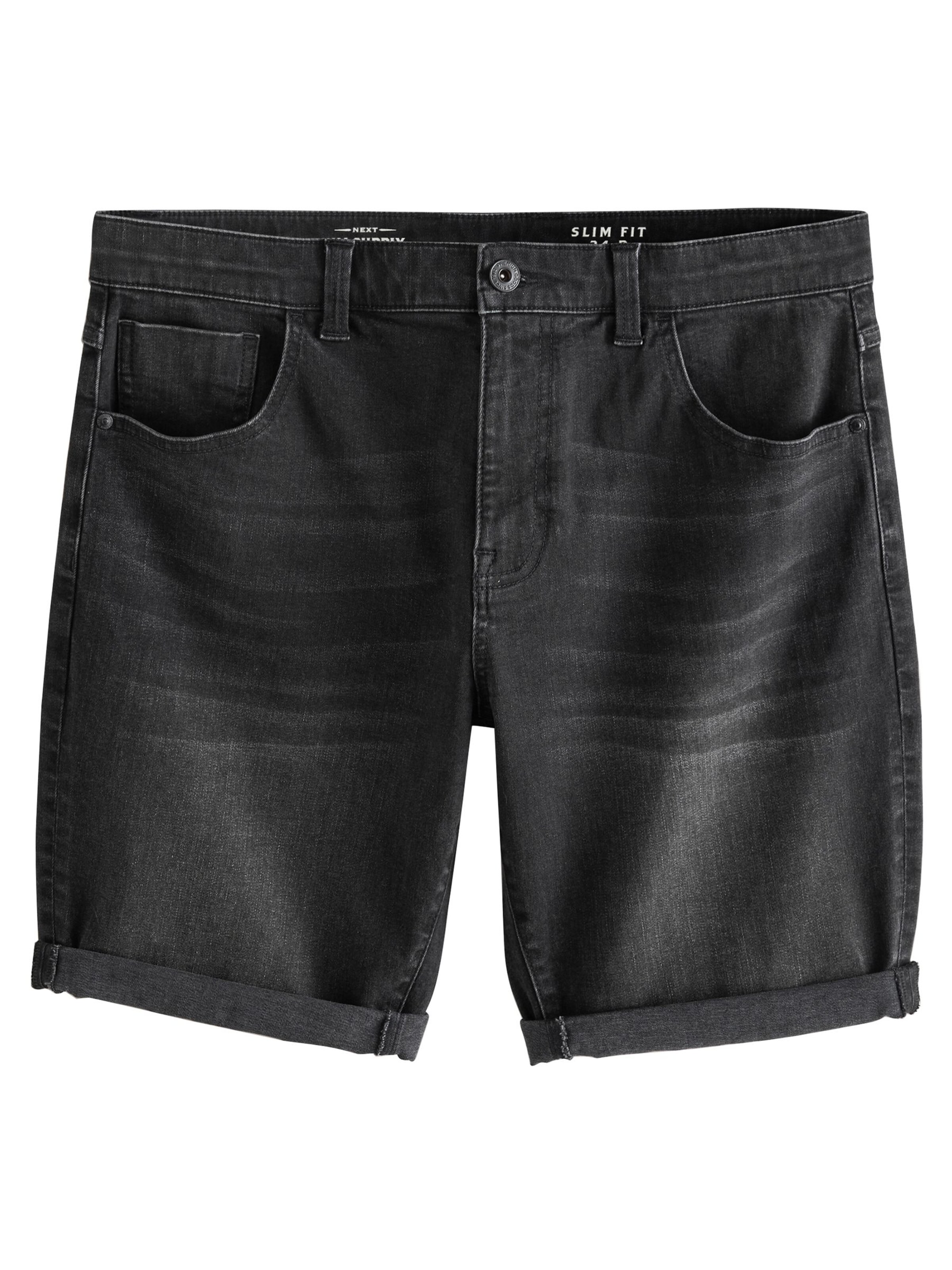 Next Слим фит Дънки в черно: отпред