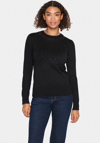 SAINT TROPEZ Pullover in Schwarz: Vorderseite