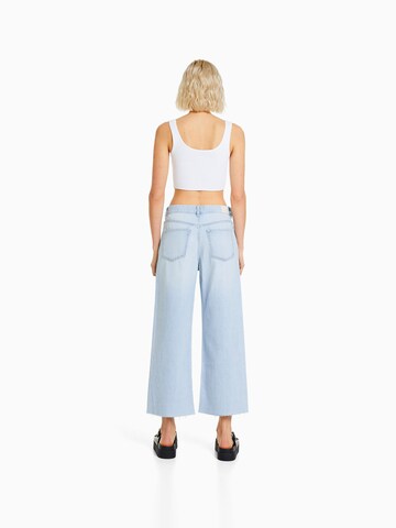 Bershka Wide Leg Jeans in Blau