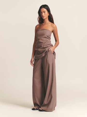 St MRLO Wide leg Παντελόνι σε καφέ