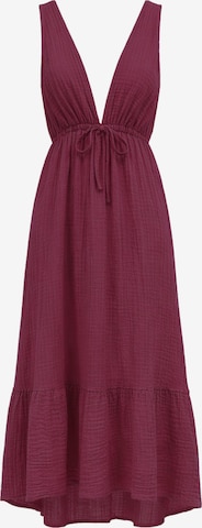 Haris Cotton Sukienka 'Sleeveless Dress in Textured Cotton with Deep V Neck' w kolorze fioletowy: przód