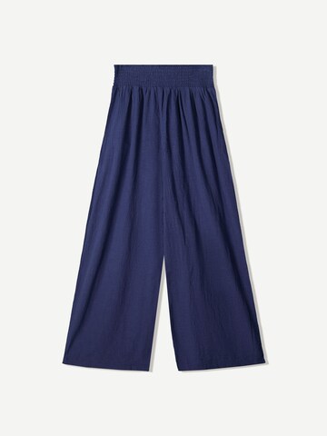 Wide Leg Pantalon Bershka en bleu