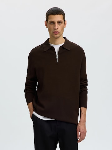 SELECTED Sweater 'SLHTeller' in Brown: front