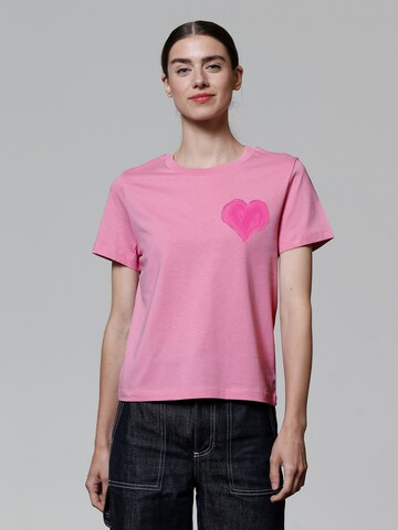 T-shirt 'Pink Heart' Watapparel en rose : devant