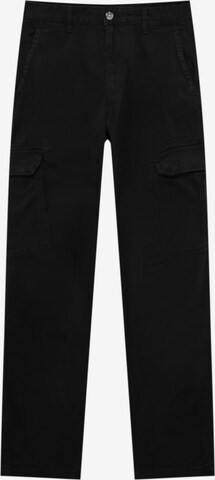 Effilé Pantalon cargo Pull&Bear en noir : devant