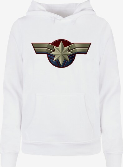 ABSOLUTE CULT Sweatshirt 'Captain Marvel - Chest Emblem' in marine / greige / rubinrot / weiß, Produktansicht