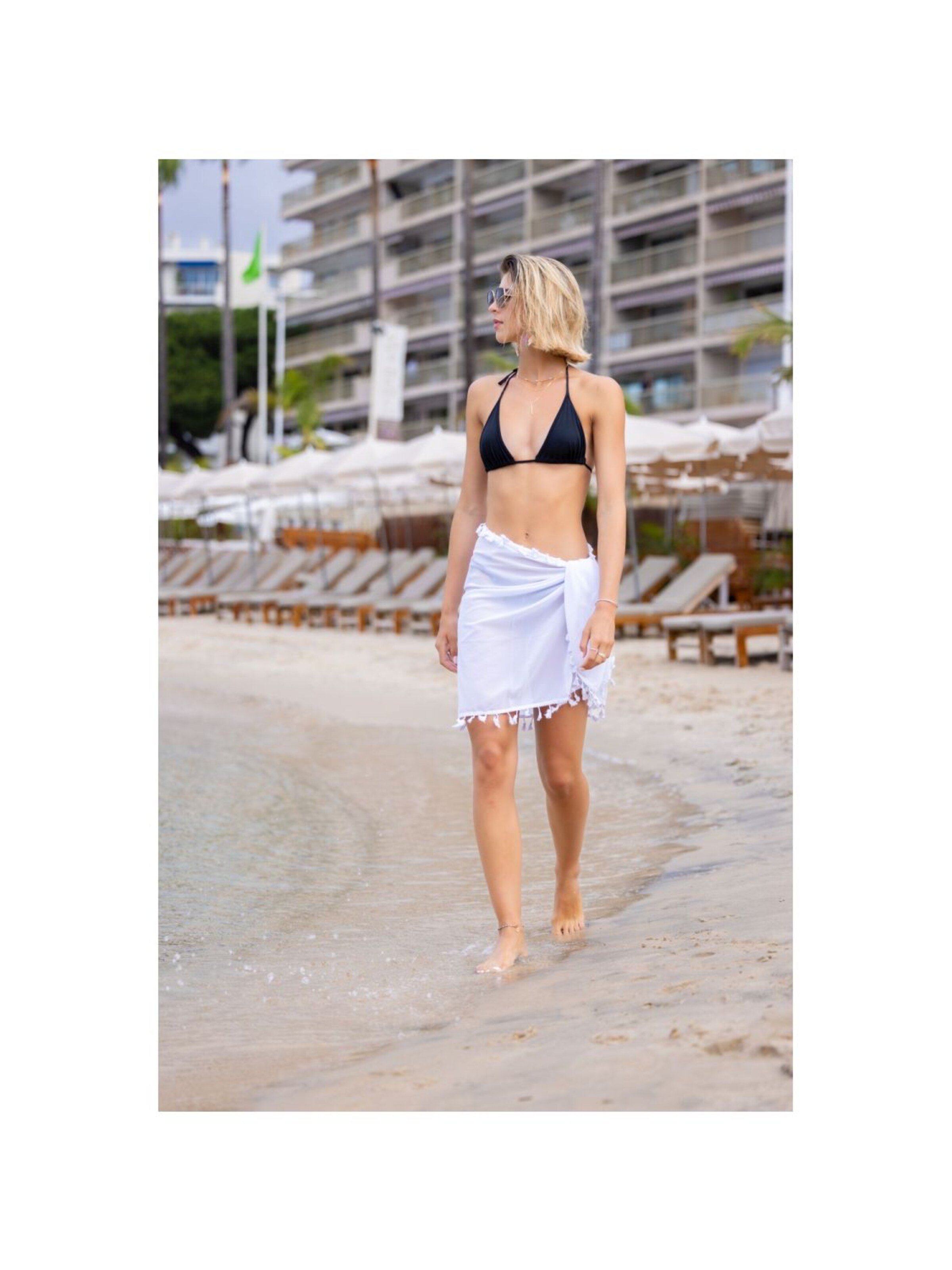 alberto cabale - Falda 'FRINGES' en blanco