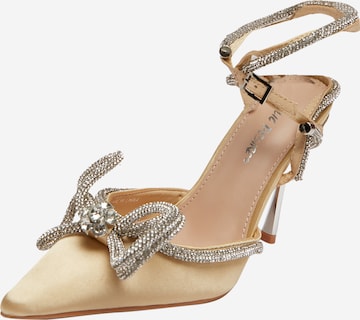 Public Desire - Zapatos destalonado 'MIDNIGHT' en beige: frente