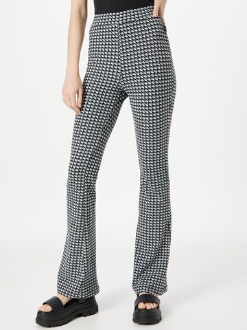 Colourful Rebel Flared Pants in Black: front