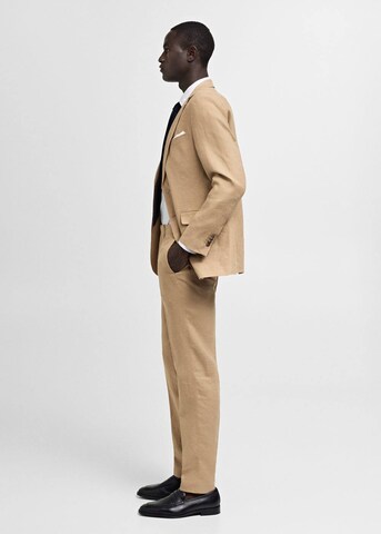 MANGO MAN Slim fit Pleated Pants 'Amalfi' in Brown