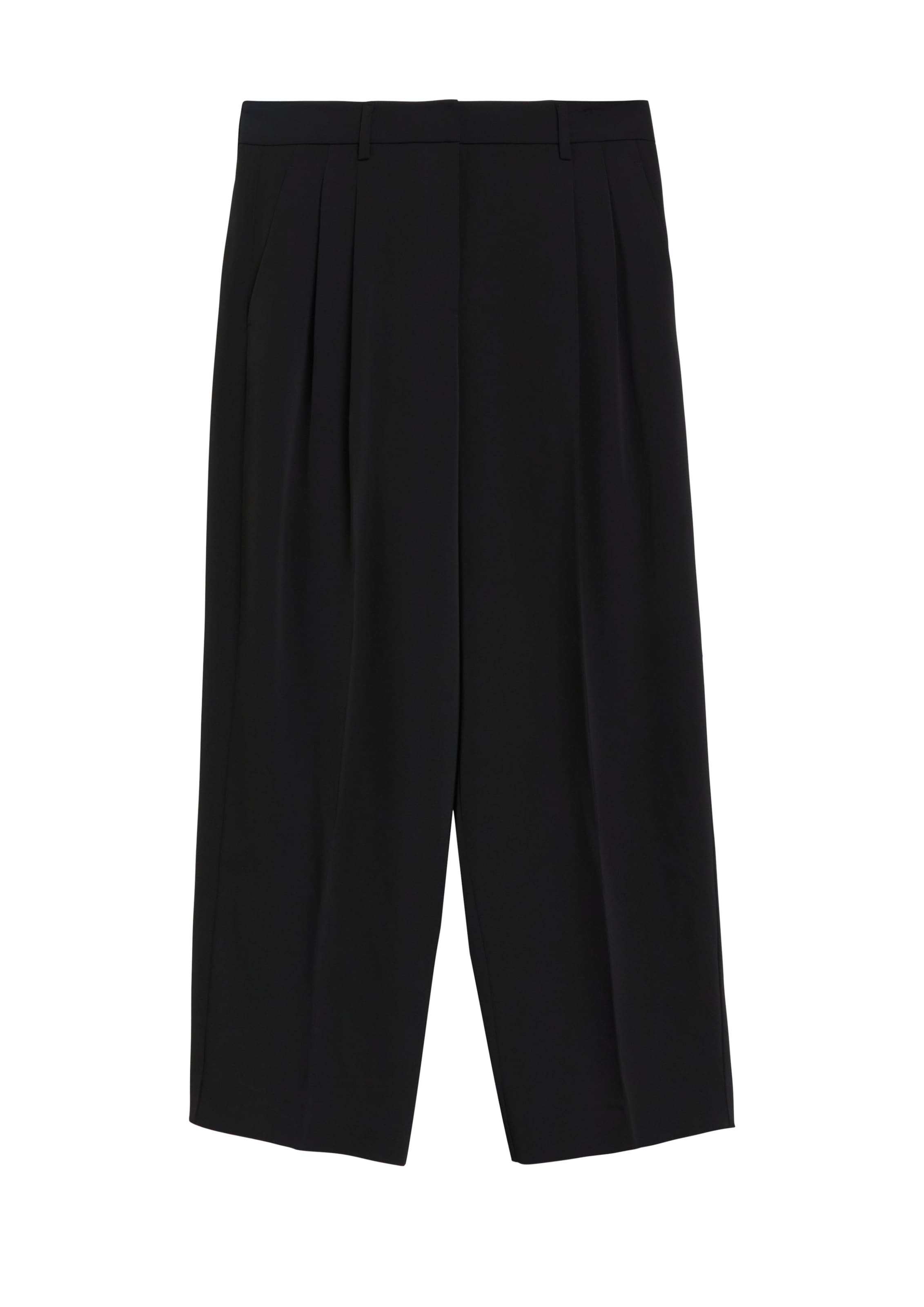 COMMA Pleat-front trousers in Black: front