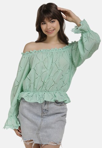 MYMO Blouse in Groen: voorkant