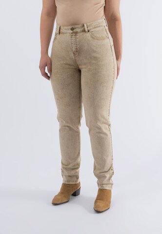 October Slim fit Pants in Beige: front