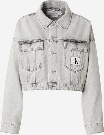 Calvin Klein Jeans Φθινοπωρινό και ανοιξιάτικο μπουφάν σε γκρι: μπροστά